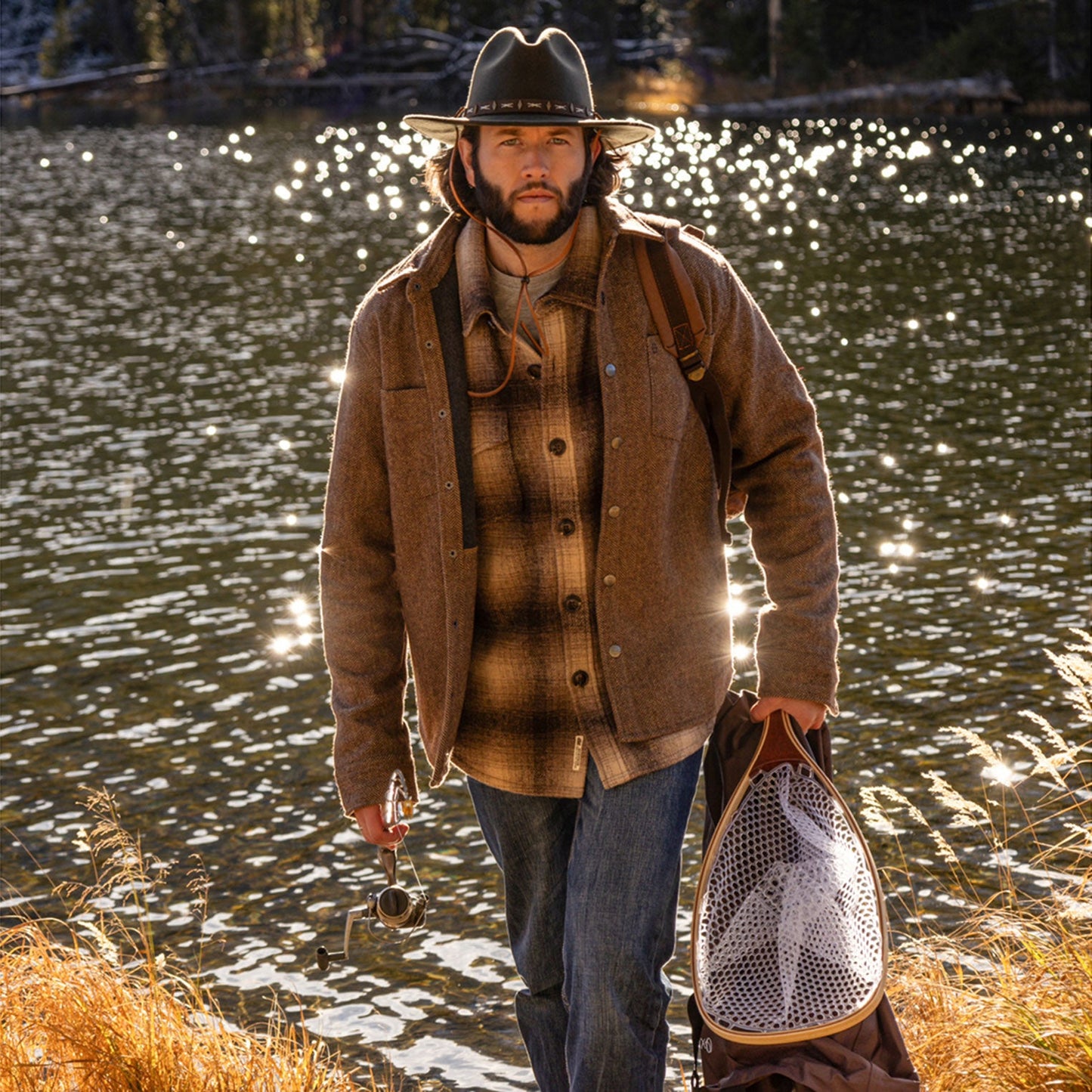 Herringbone Shirt Jacket Mens