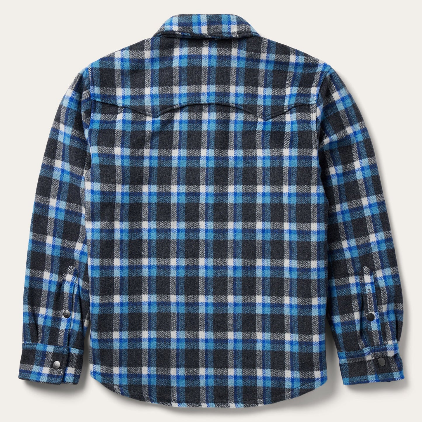 Blue Plaid Quilted Shirt Jacket Men