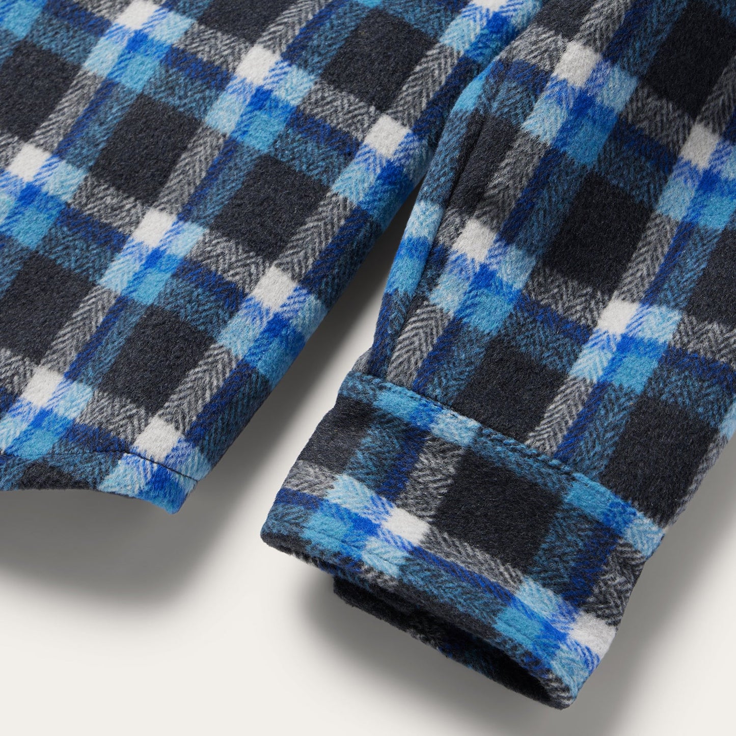 Blue Plaid Quilted Shirt Jacket Men