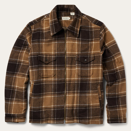 Brown Plaid Western Coat Mens