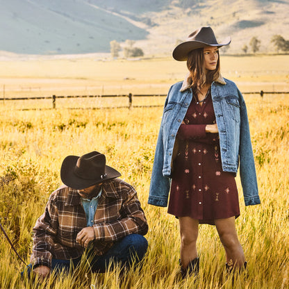 Brown Plaid Western Coat Men
