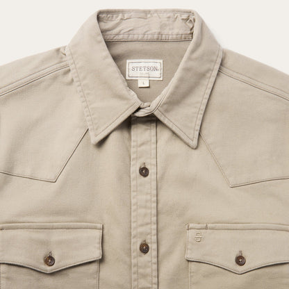 Brushed Twill Lined Shirt Jacket Men