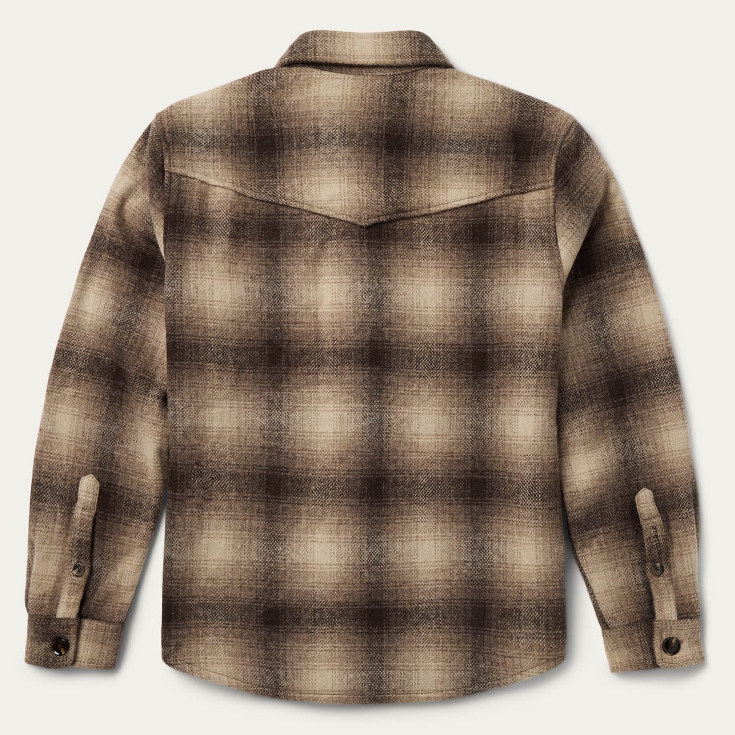 Wool Plaid Shirt Jacket Brown Mens