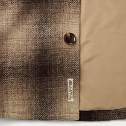 Wool Plaid Shirt Jacket Brown Mens