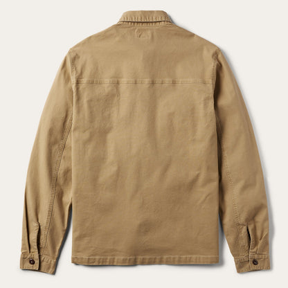 Camel Stretch Canvas Shirt Jacket Mens