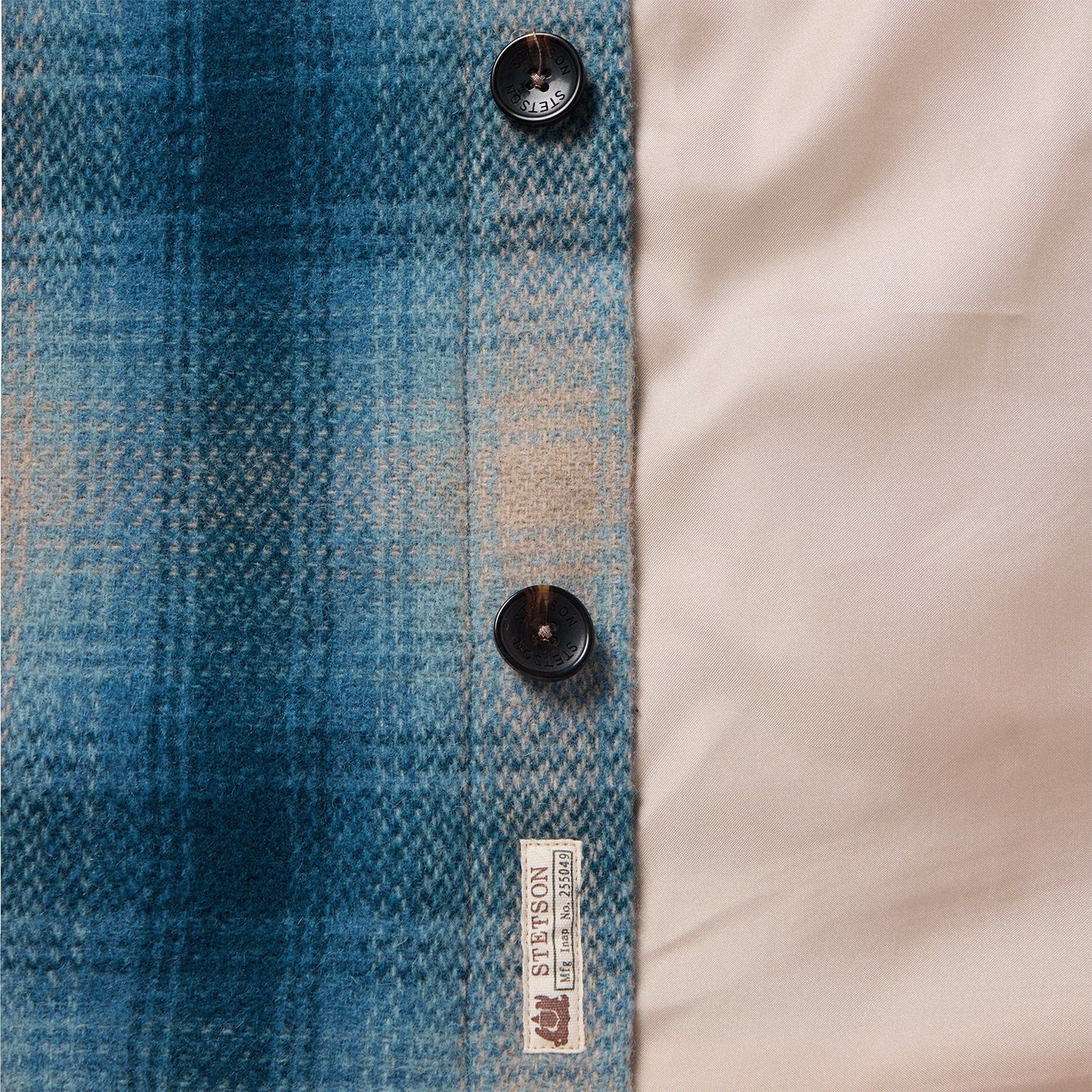 Wool Plaid Shirt Jacket Blue Mens
