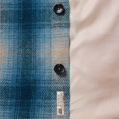 Wool Plaid Shirt Jacket Blue Mens
