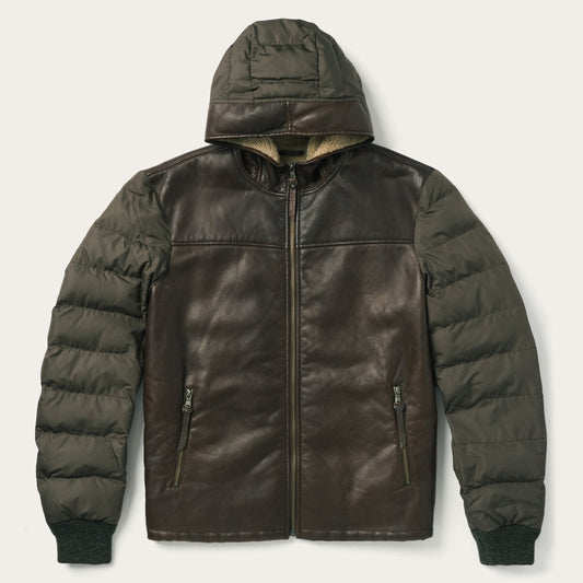 Hooded Suede Jacket Mens