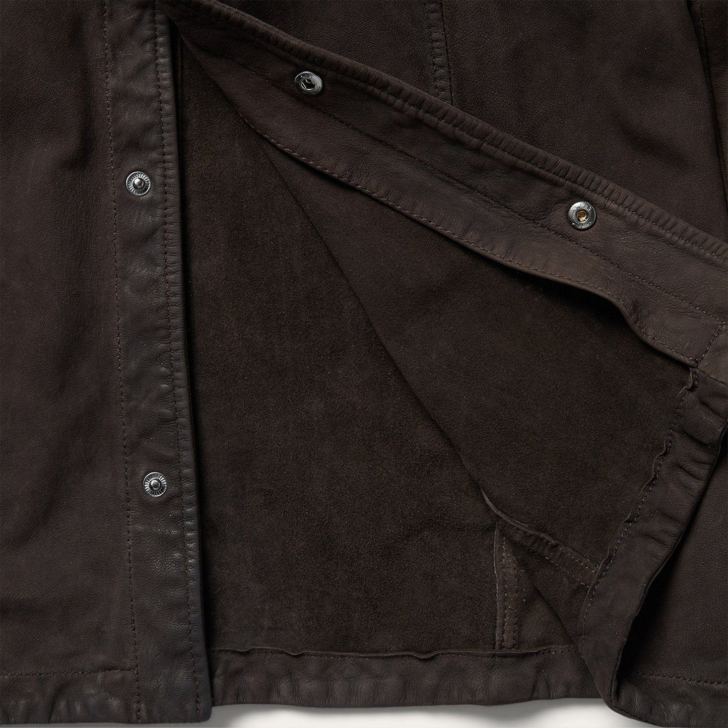 Leather Western Shirt Jacket Mens Brown