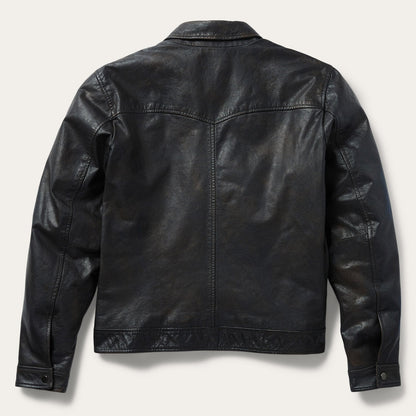 Snap Front Leather Jacket Mens
