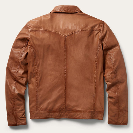 Zip Front Lightweight Leather Jacket Mens