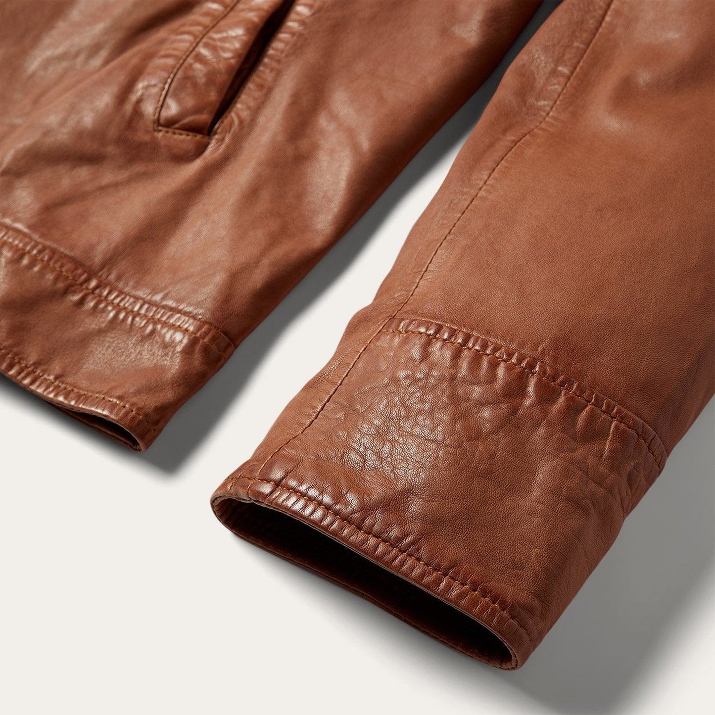 Zip Front Lightweight Leather Jacket Mens