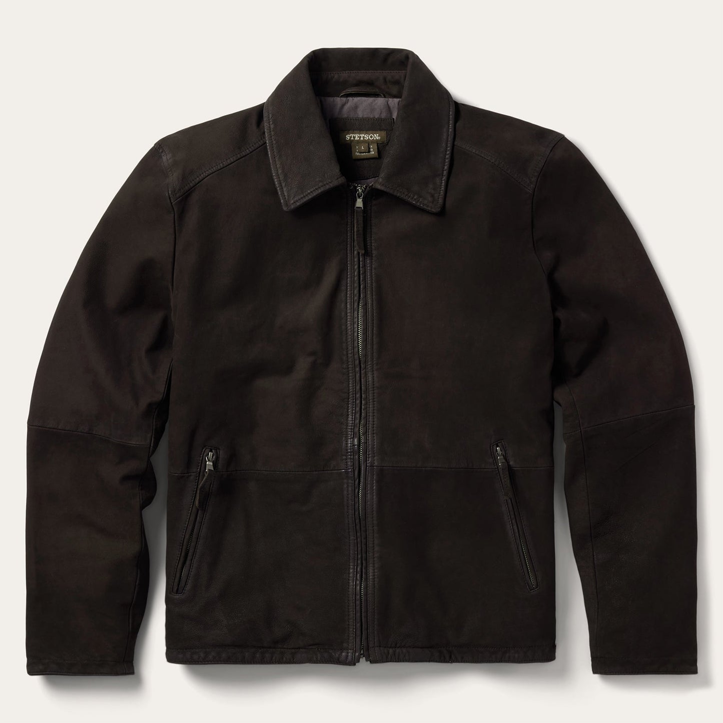 Zip Front Suede Leather Jacket Mens