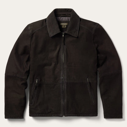 Zip Front Suede Leather Jacket Mens
