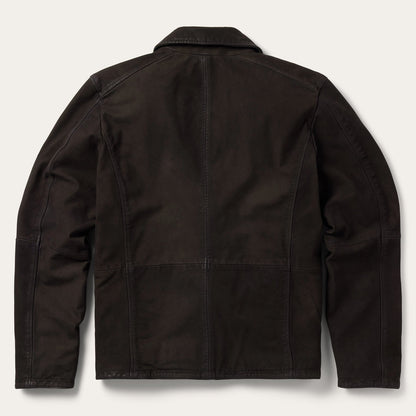 Zip Front Suede Leather Jacket Mens
