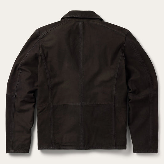 Zip Front Suede Leather Jacket Mens