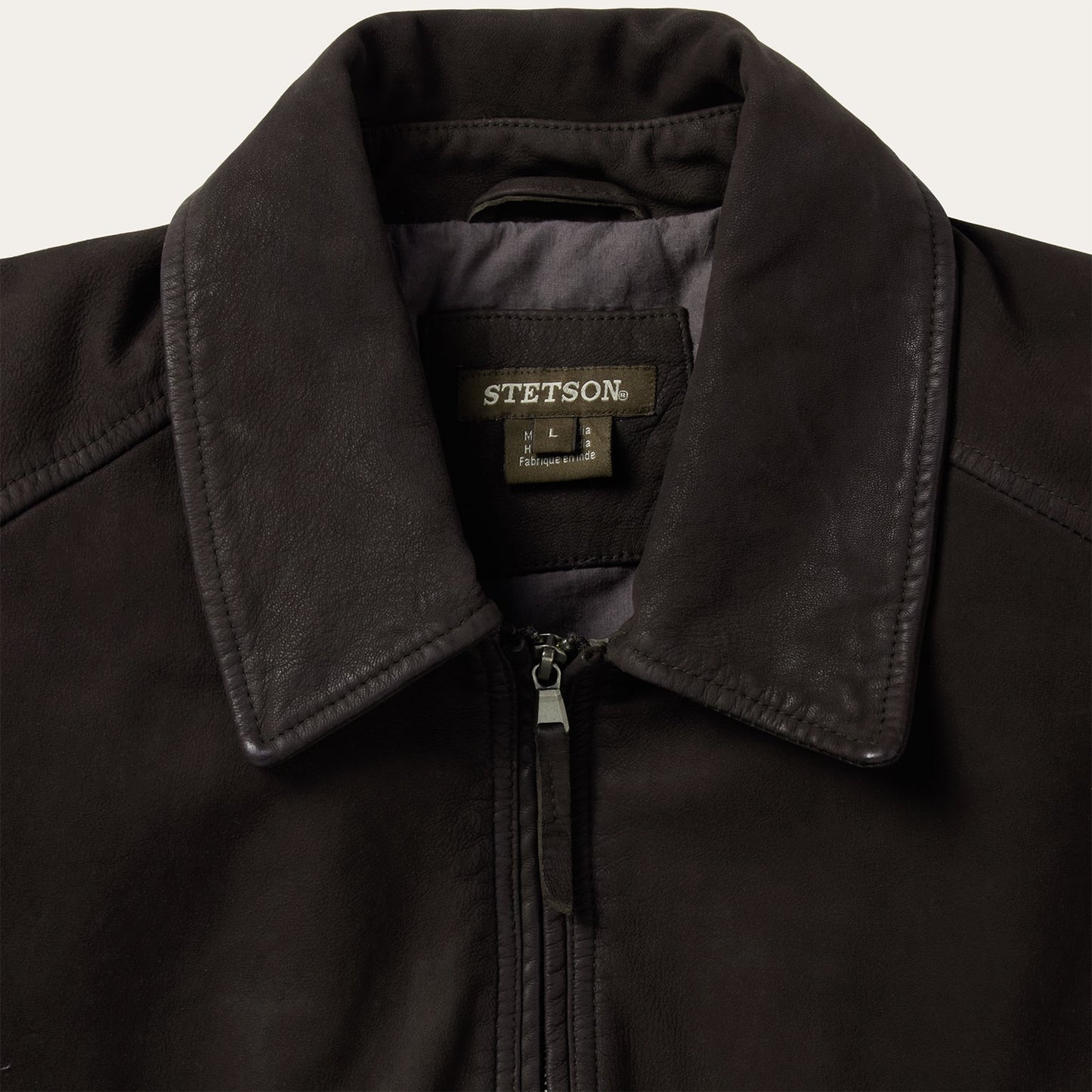 Zip Front Suede Leather Jacket Mens