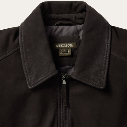 Zip Front Suede Leather Jacket Mens