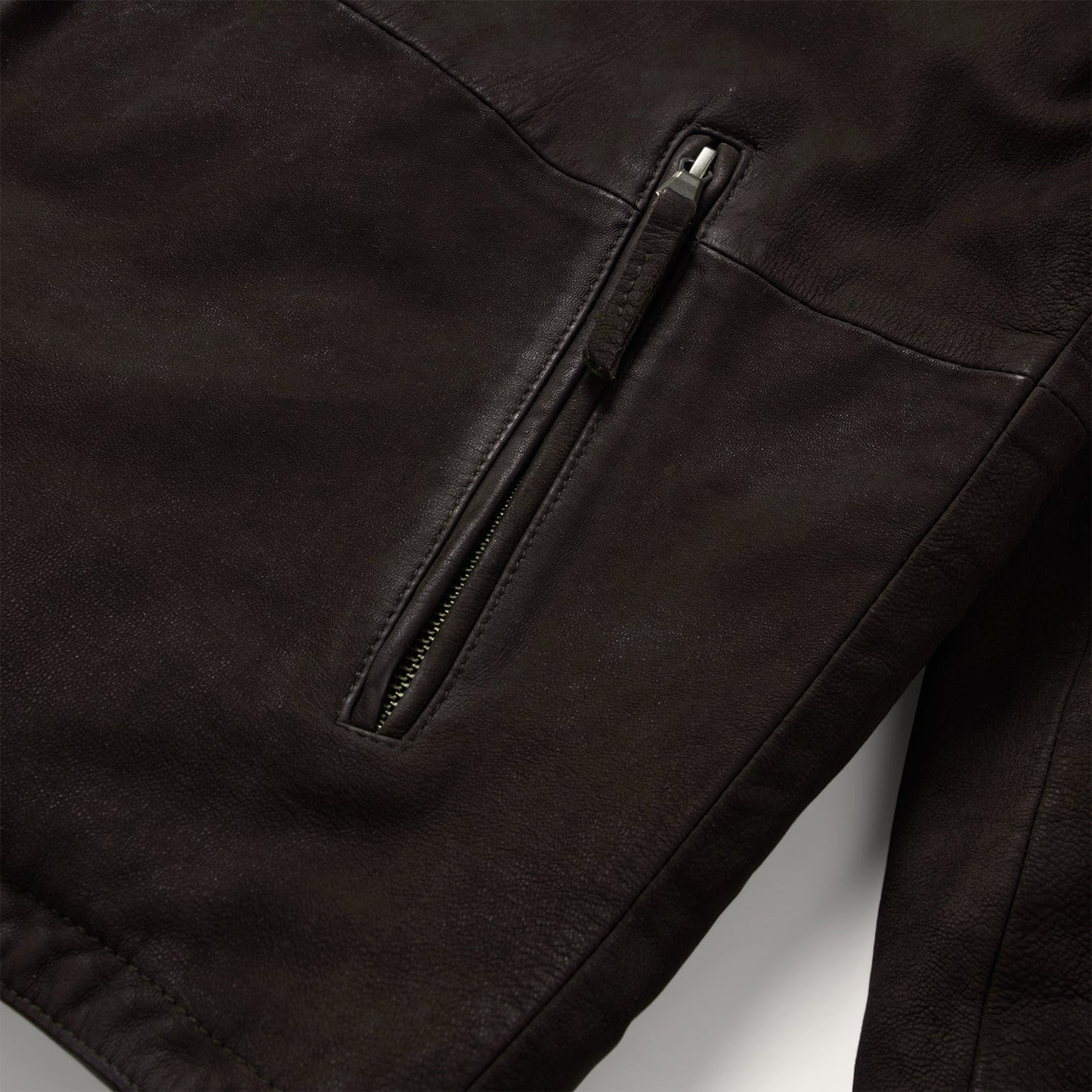 Zip Front Suede Leather Jacket Mens