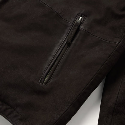 Zip Front Suede Leather Jacket Mens