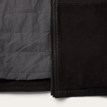 Zip Front Suede Leather Jacket Mens