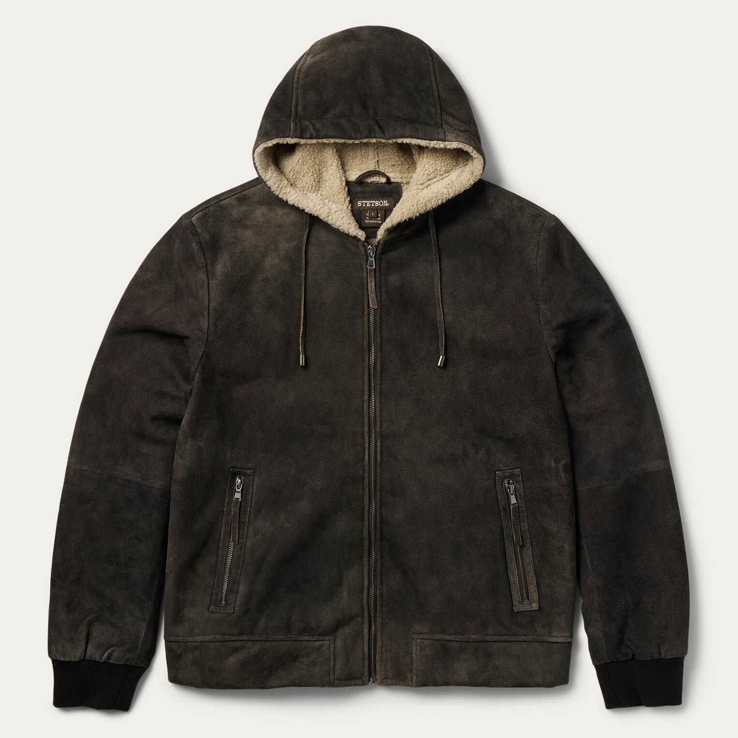 Suede Hooded Jacket Mens