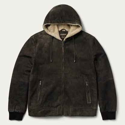 Suede Hooded Jacket Mens