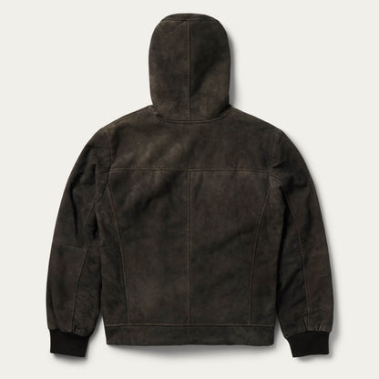 Suede Hooded Jacket Mens