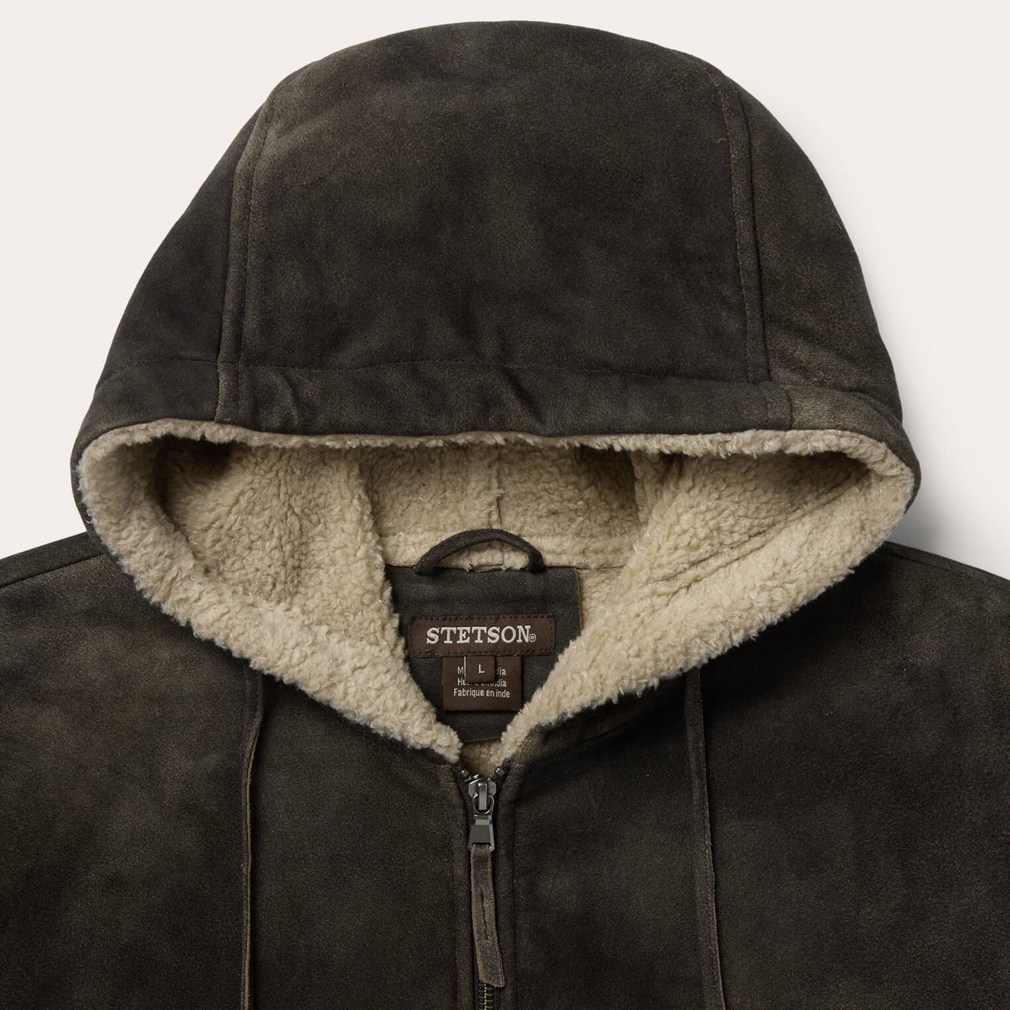 Suede Hooded Jacket Mens