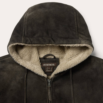 Suede Hooded Jacket Mens