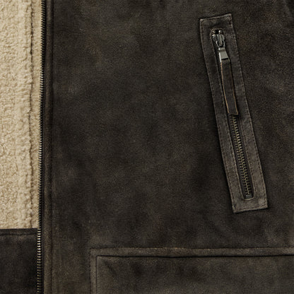 Suede Hooded Jacket Mens