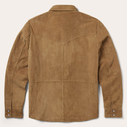 Suede Leather Shirt Jacket Mens