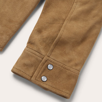 Suede Leather Shirt Jacket Mens