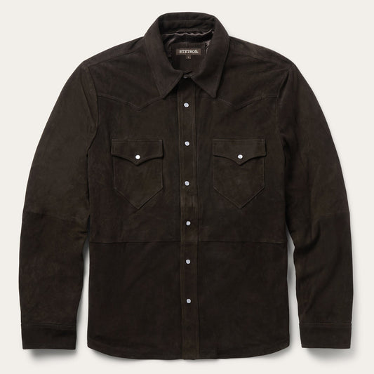 Suede Shirt Jacket Mens