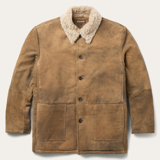 Antique Suede Shearling Jacket Mens