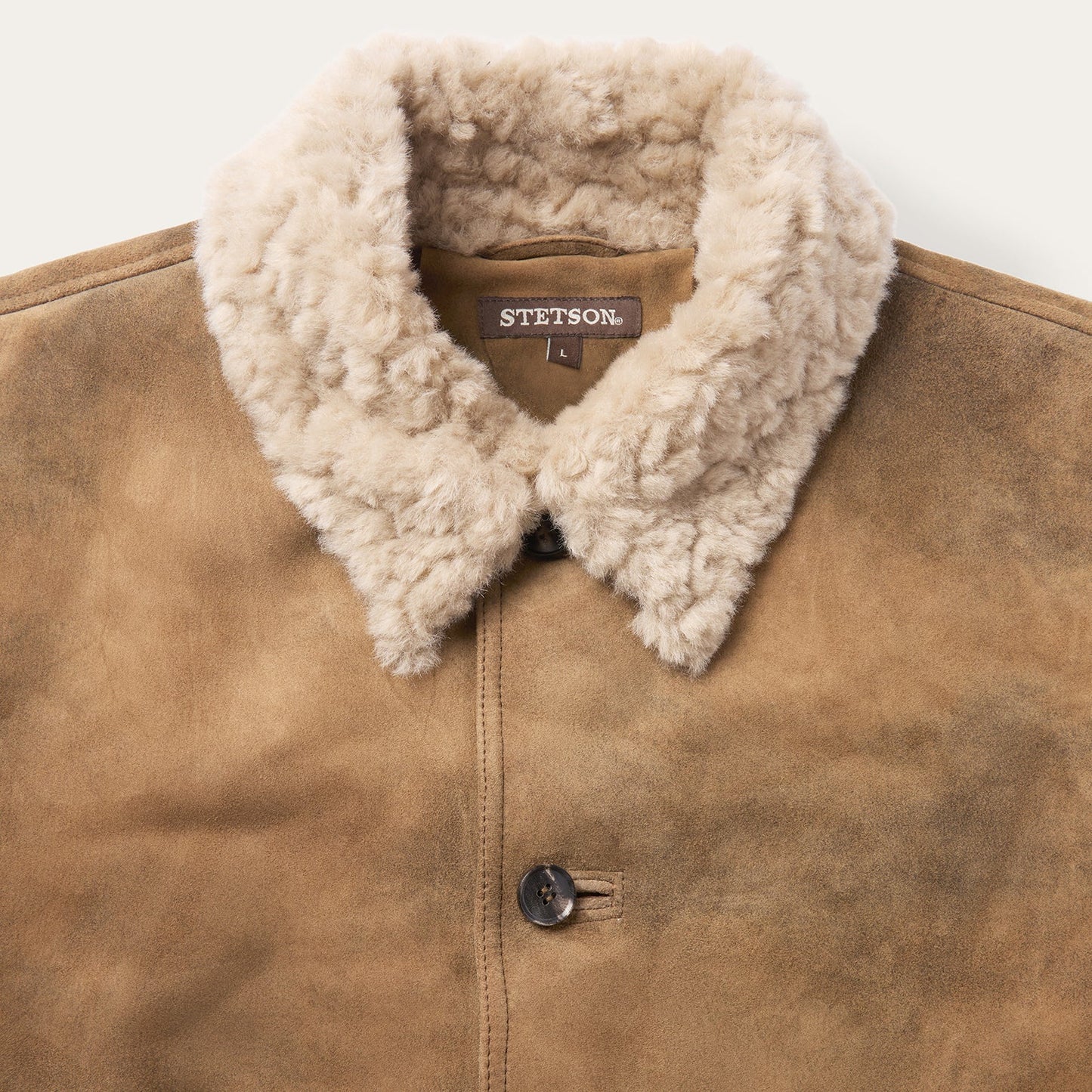 Antique Suede Shearling Jacket Mens