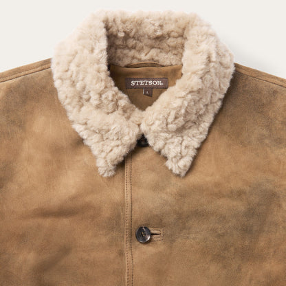 Antique Suede Shearling Jacket Mens