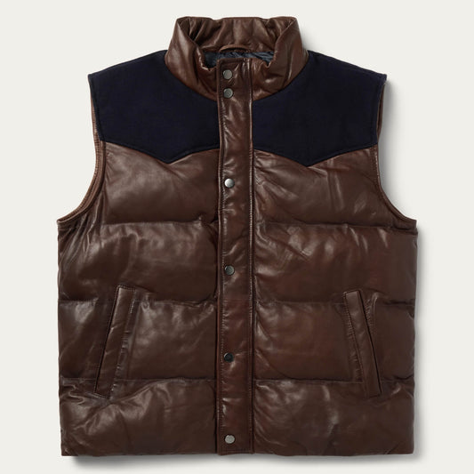 Quilted Leather Vest Mens