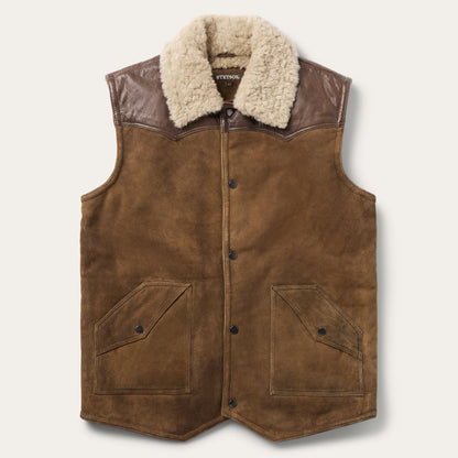 Distressed Suede Vest Mens