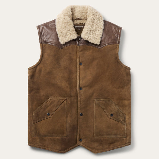 Distressed Suede Vest Mens