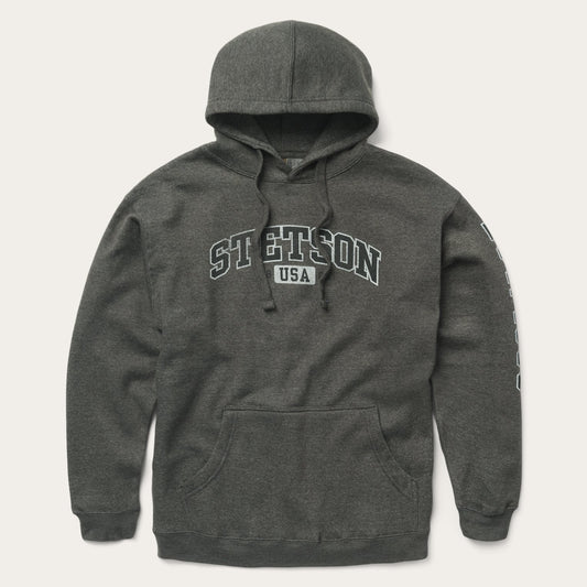 Charcoal Heather Fleece Hooded Sweatshirt Mens