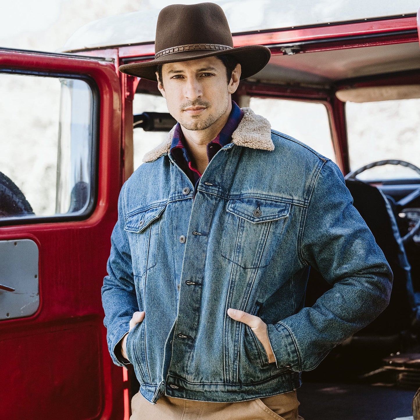 Denim Sherpa Jacket Mens
