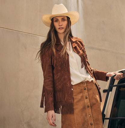 Lamb Suede Fringed Jacket Women
