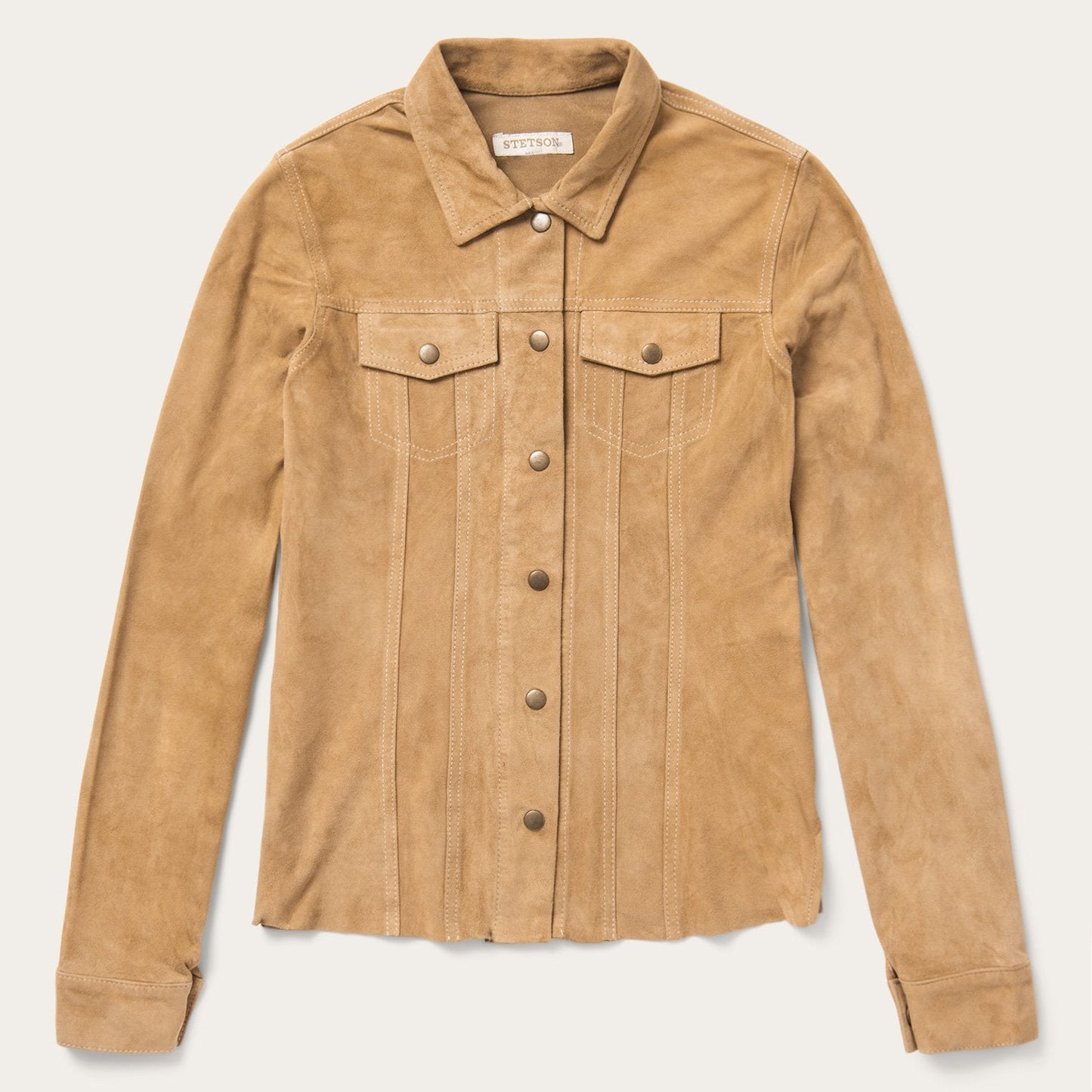 Suede Denim Shirt Jacket Women