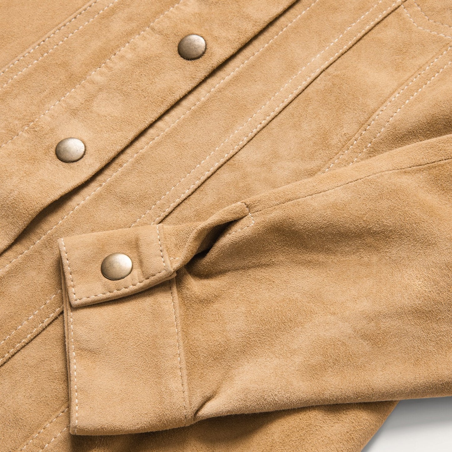 Suede Denim Shirt Jacket Women