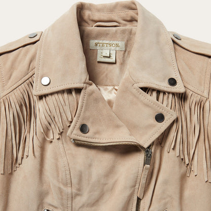 Premium Suede Moto Jacket Women
