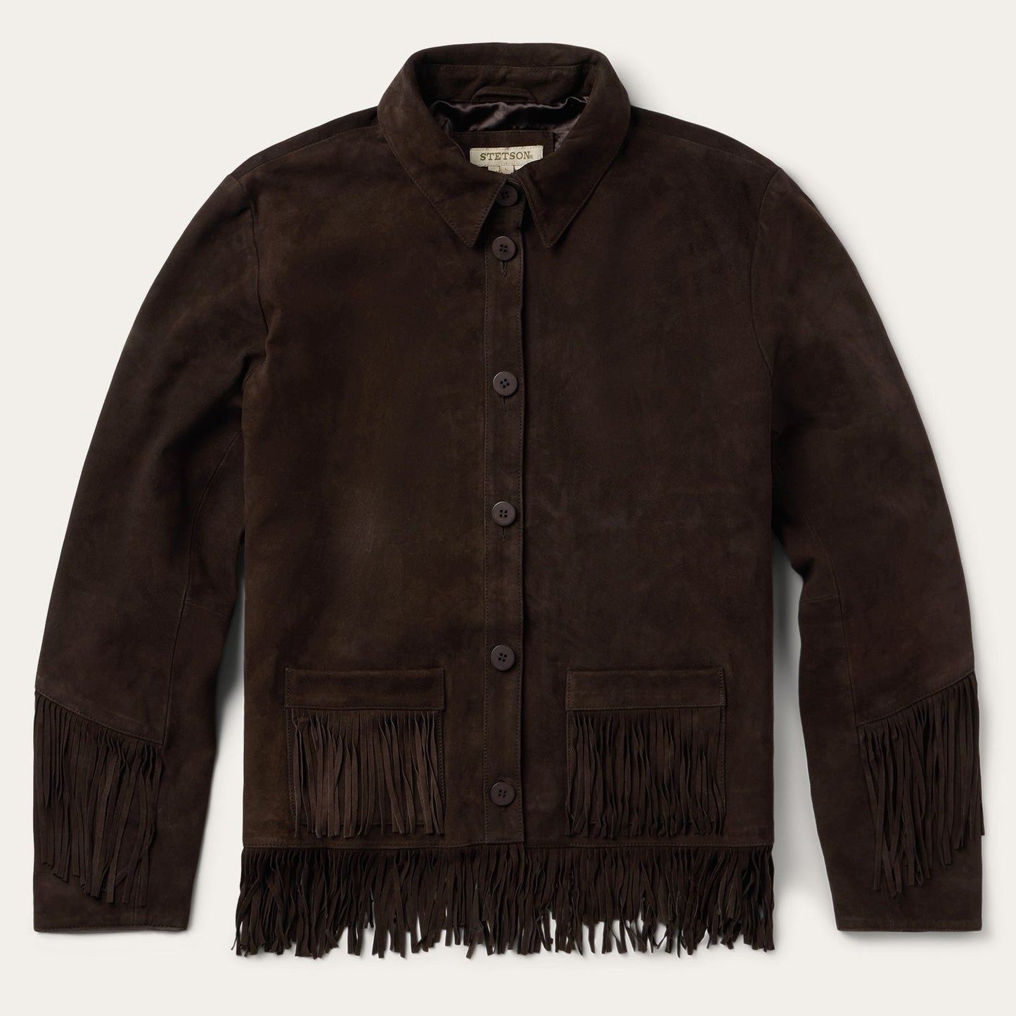 Two Pocket Fringe Suede Jacket Women