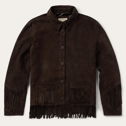 Two Pocket Fringe Suede Jacket Women