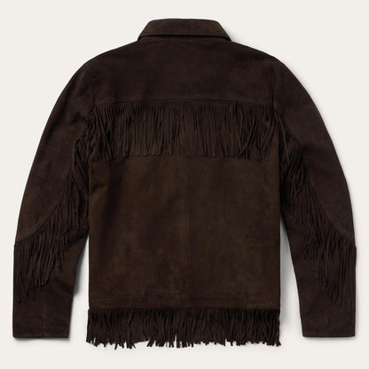 Two Pocket Fringe Suede Jacket Women
