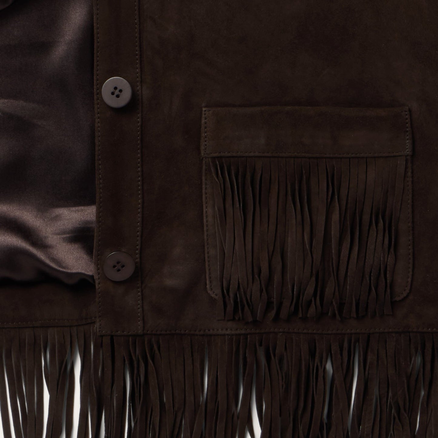 Two Pocket Fringe Suede Jacket Women